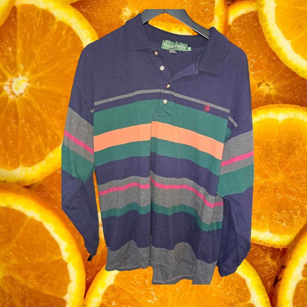 Vintage Knights of the Round Table Long Sleeve Polo Shirt‎ Size XL